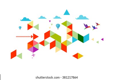 Abstract colorful and creative triangle background, vector illustration
