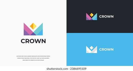 Abstrakter bunter Kronlogo, Vektorgrafik