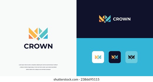 Resumen del vector del logotipo de la corona colorida