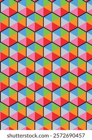  Abstract colorful cube box geometric background texture, pattern.