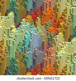 Abstract colorful cube. Vector illustration. Yellow, orange, red, green, blue colors. 