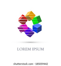 Abstract Colorful Cubes for Business. Vector illustration