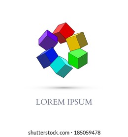 Abstract Colorful Cubes for Business. Vector illustration