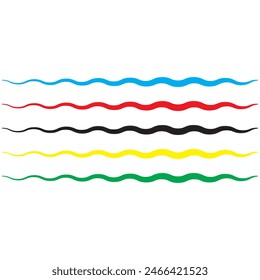 Abstract colorful curly line, vector isolated on white background, sport concept, multicolor striped frame, copy space for your text