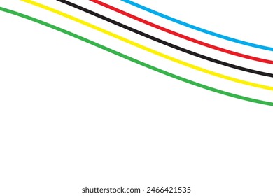 Abstract colorful curly line, vector isolated on white background, sport concept, multicolor striped frame, copy space for your text