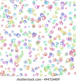 Abstract colorful curly scribbles background. Vector seamless patterned texture