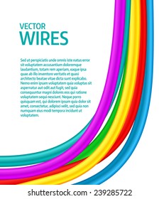 Abstract colorful curly wires. Vector illustration