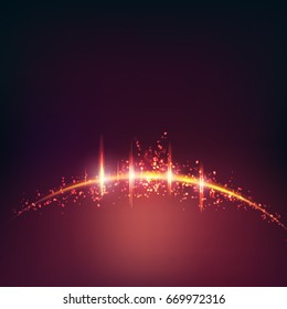 Abstract Colorful Curve Lights Background, sun ray beam background