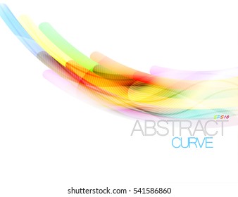 Vector de escena de curva de color abstracto en un fondo blanco