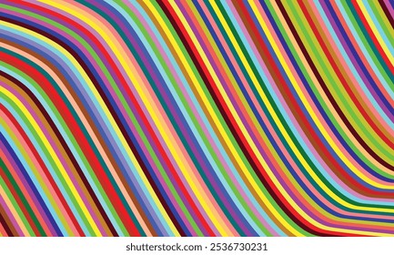 Abstract Colorful Curve Vector Illustration for Wallpaper, Background, Banner, Flyer, Book Cover, Social Media Story, and Page Layout Design.