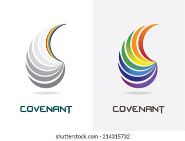 Abstract colorful curve vector with massage covenant. 