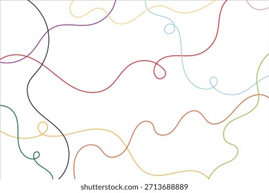 Abstractas colorido patrón de línea curva de fondo sin fisuras. Fondo decorativo de patrón de línea ondulada pastel. Fondo colorido moderno del patrón del arte de la línea