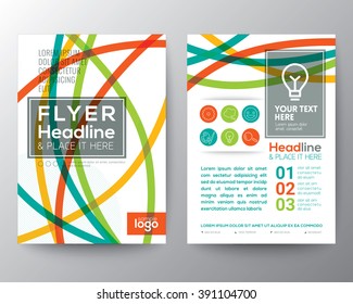 Abstract Colorful Curved Line shape Poster Brochure Flyer design Layout vector template in A4 size