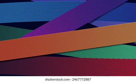 Abstrakte bunte gebogene Linien Hintergrund. Moderne geometrische Form Design Vektorgrafik.