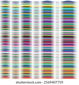 Abstract Colorful Curved Lines Background, Vibrant Stripes Pattern