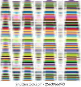 Abstract Colorful Curved Lines Pattern, Multicolored Stripes Background