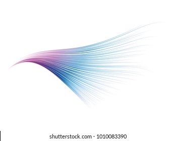 Abstract colorful curved lines stroke isolated on white background for vector illustration design element