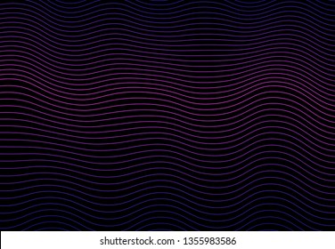 Abstract colorful curved wave element. Digital frequency track equalizer with dynamic linear waves. Vector illustration.
