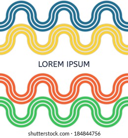 Abstract Colorful Curves Background for Business Presentation. Vector illustration