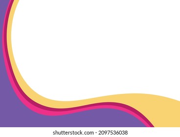Abstract colorful curvy background design template vector. blue magenta yellow background element with space for text