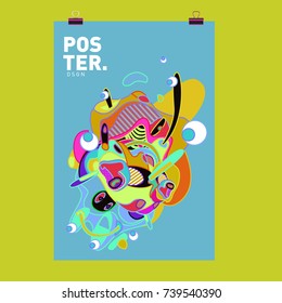 Abstract  Colorful Curvy Liquid Cover and Poster Design Template. Flat Bubble Shape Layout Design Composition and  Template.