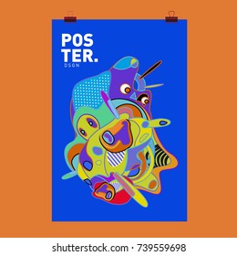 Abstract  Colorful Curvy Liquid Cover and Poster Design Template. Flat Bubble Shape Layout Design Composition and  Template.