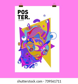 Abstract  Colorful Curvy Liquid Cover and Poster Design Template. Flat Bubble Shape Layout Design Composition and  Template.