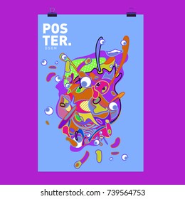 Abstract  Colorful Curvy Liquid Cover and Poster Design Template. Flat Bubble Shape Layout Design Composition and  Template.