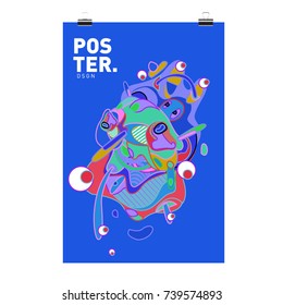 Abstract  Colorful Curvy Liquid Cover and Poster Design Template. Flat Bubble Shape Layout Design Composition and  Template.