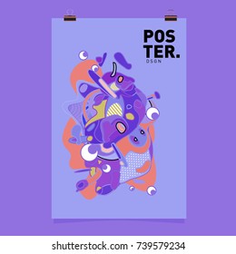 Abstract  Colorful Curvy Liquid Cover and Poster Design Template. Flat Bubble Shape Layout Design Composition and  Template.