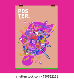 Abstract  Colorful Curvy Liquid Cover and Poster Design Template. Flat Bubble Shape Layout Design Composition and  Template.