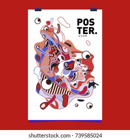 Abstract  Colorful Curvy Liquid Cover and Poster Design Template. Flat Bubble Shape Layout Design Composition and  Template.