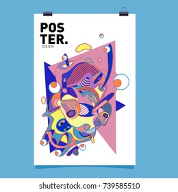 Abstract  Colorful Curvy Liquid Cover and Poster Design Template. Flat Bubble Shape Layout Design Composition and  Template.