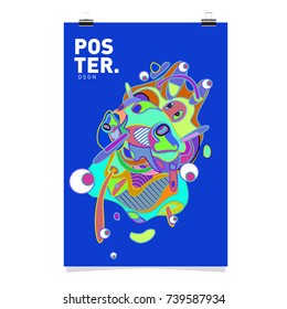 Abstract  Colorful Curvy Liquid Cover and Poster Design Template. Flat Bubble Shape Layout Design Composition and  Template.