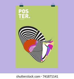 Abstract  Colorful Curvy Liquid Cover and Poster Design Template. Flat Line Shape and Pattern Layout Design Template.