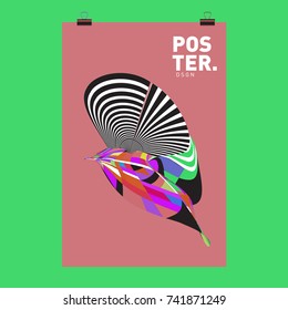 Abstract  Colorful Curvy Liquid Cover and Poster Design Template. Flat Line Shape and Pattern Layout Design Template.