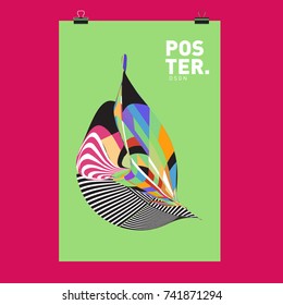 Abstract  Colorful Curvy Liquid Cover and Poster Design Template. Flat Line Shape and Pattern Layout Design Template.