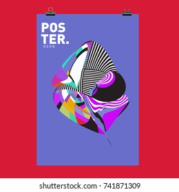 Abstract  Colorful Curvy Liquid Cover and Poster Design Template. Flat Line Shape and Pattern Layout Design Template.