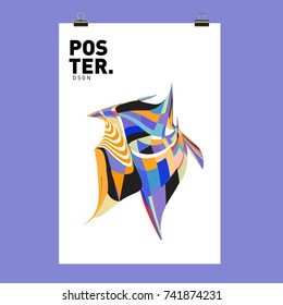 Abstract  Colorful Curvy Liquid Cover and Poster Design Template. Flat Line Shape and Pattern Layout Design Template.