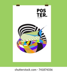 Abstract  Colorful Curvy Liquid Cover and Poster Design Template. Flat Line Shape and Pattern Layout Design Template.