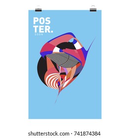 Abstract  Colorful Curvy Liquid Cover and Poster Design Template. Flat Line Shape and Pattern Layout Design Template.