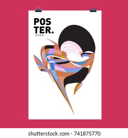 Abstract  Colorful Curvy Liquid Cover and Poster Design Template. Flat Line Shape and Pattern Layout Design Template.