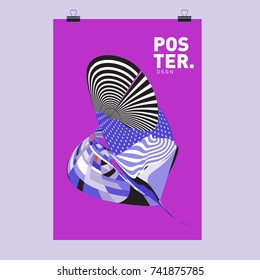 Abstract  Colorful Curvy Liquid Cover and Poster Design Template. Flat Line Shape and Pattern Layout Design Template.