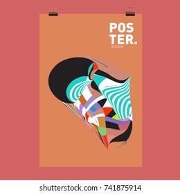 Abstract  Colorful Curvy Liquid Cover and Poster Design Template. Flat Line Shape and Pattern Layout Design Template.