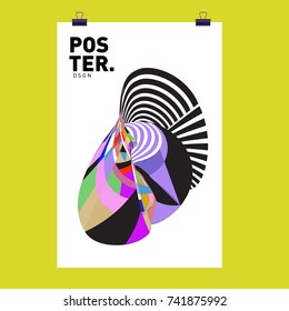 Abstract  Colorful Curvy Liquid Cover and Poster Design Template. Flat Line Shape and Pattern Layout Design Template.