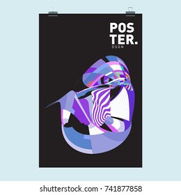 Abstract  Colorful Curvy Liquid Cover and Poster Design Template. Flat Line Shape and Pattern Layout Design Template.
