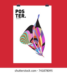 Abstract  Colorful Curvy Liquid Cover and Poster Design Template. Flat Line Shape and Pattern Layout Design Template.