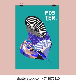 Abstract  Colorful Curvy Liquid Cover and Poster Design Template. Flat Line Shape and Pattern Layout Design Template.
