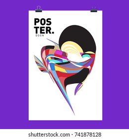 Abstract  Colorful Curvy Liquid Cover and Poster Design Template. Flat Line Shape and Pattern Layout Design Template.