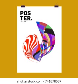 Abstract  Colorful Curvy Liquid Cover and Poster Design Template. Flat Line Shape and Pattern Layout Design Template.
